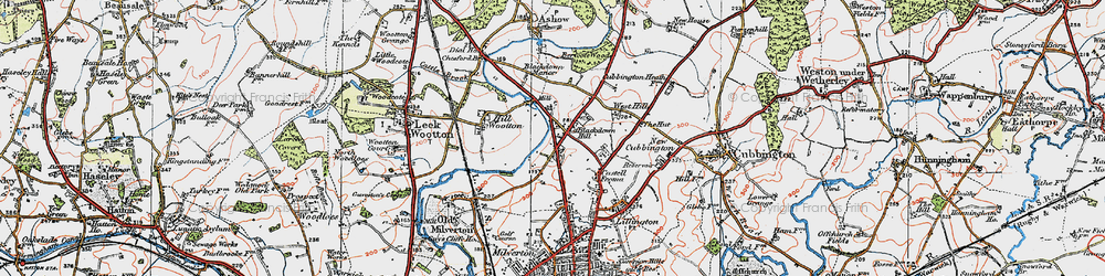 Old map of Bericote Wood in 1919