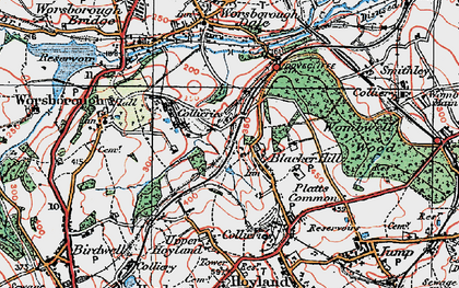 Old map of Blacker Hill in 1924