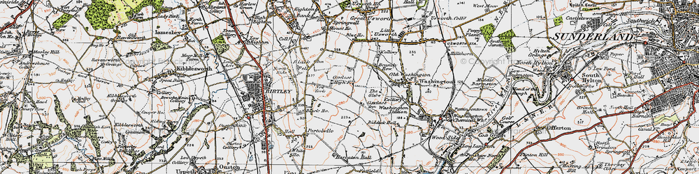 Old map of Blackfell in 1925