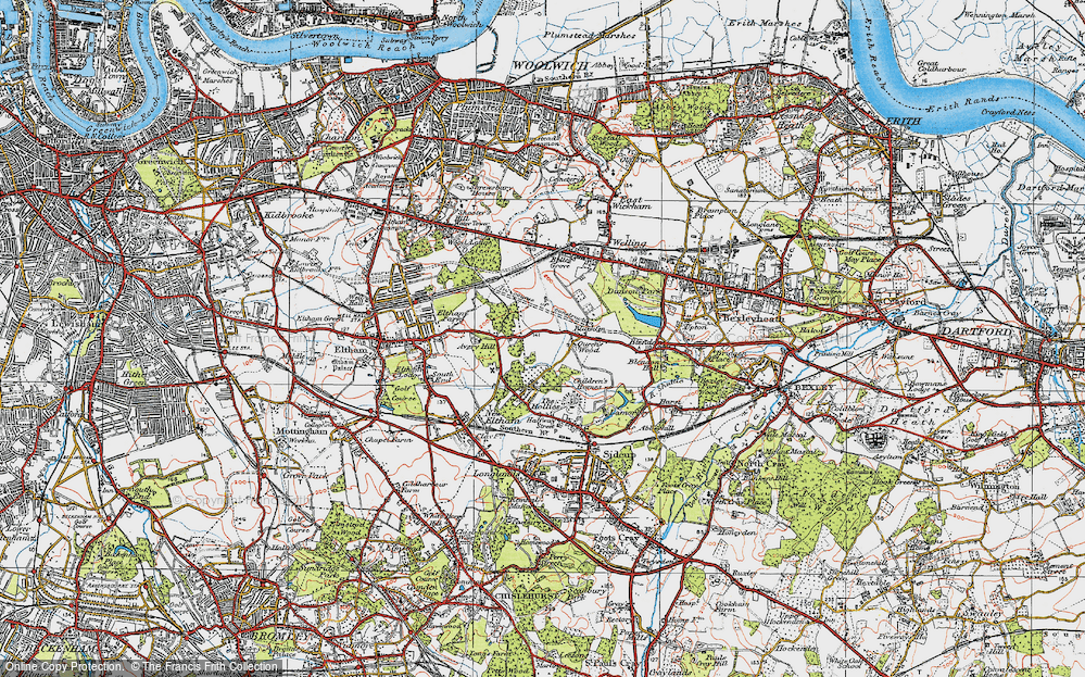 Old Map of Blackfen, 1920 in 1920