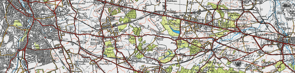Old map of Blackfen in 1920