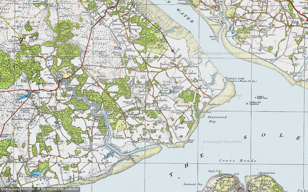 Old Map of Blackfield, 1919 in 1919