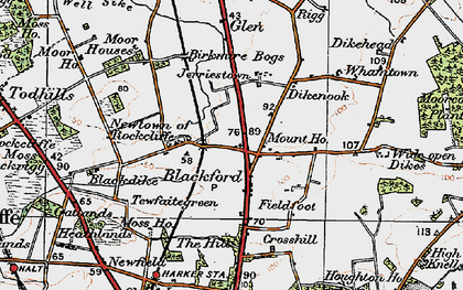 Old map of Boggs, The in 1925
