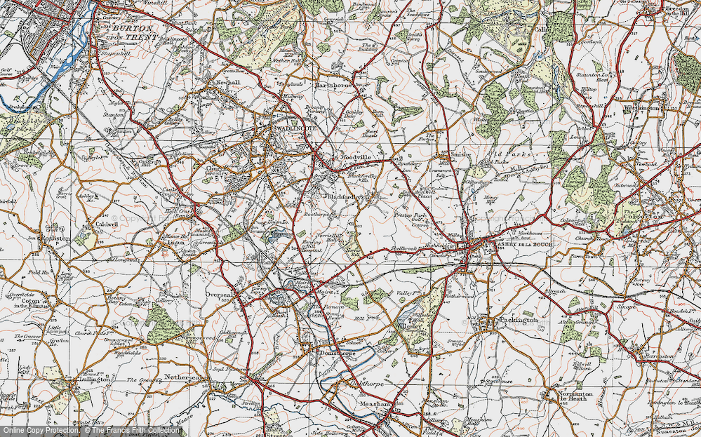 Old Map of Blackfordby, 1921 in 1921