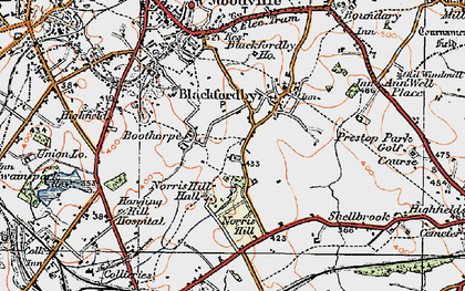 Old map of Blackfordby in 1921