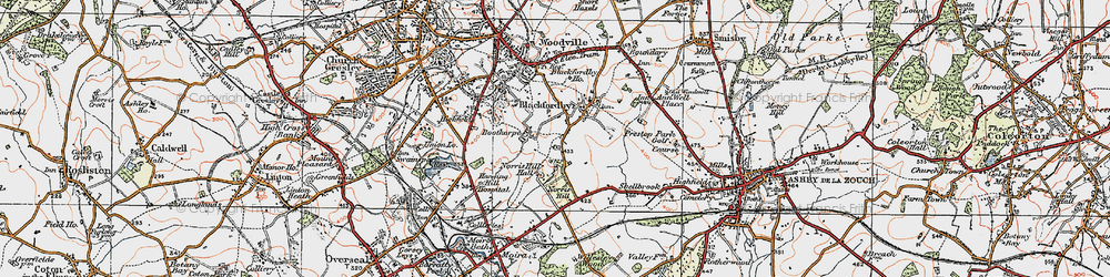 Old map of Blackfordby in 1921