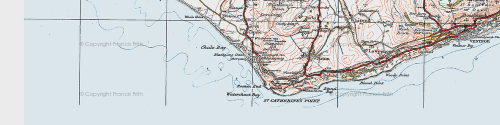 Old map of Blackgang in 1919