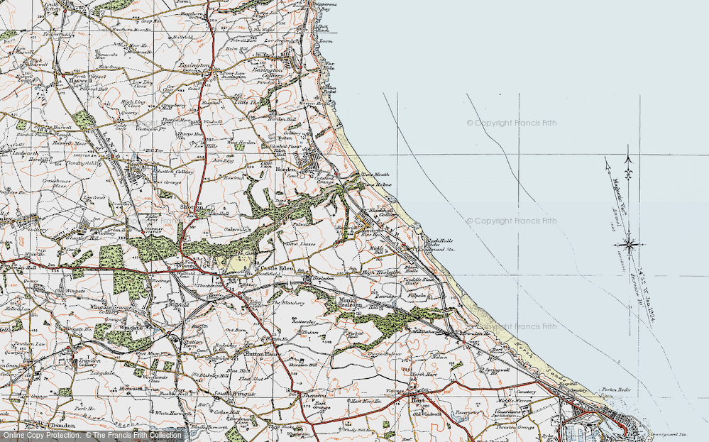 Old Map of Blackhall Colliery, 1925 in 1925