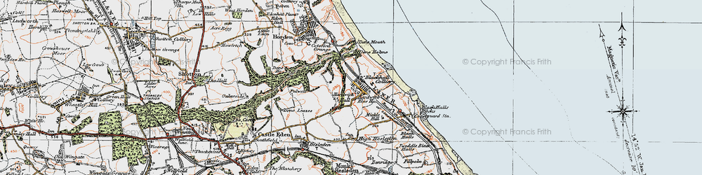 Old map of Blackhall Colliery in 1925