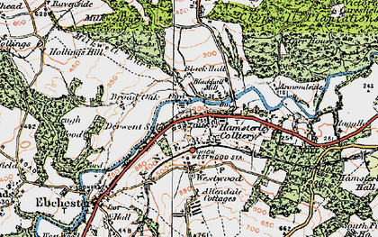 Old map of Blackhall Mill in 1925