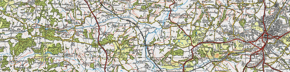 Old map of Blackham in 1920