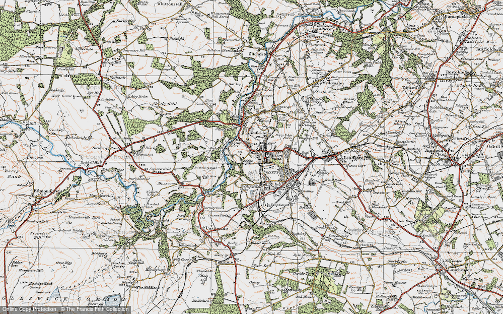 Old Map of Blackhill, 1925 in 1925
