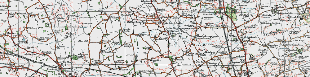 Old map of Blackleach in 1924