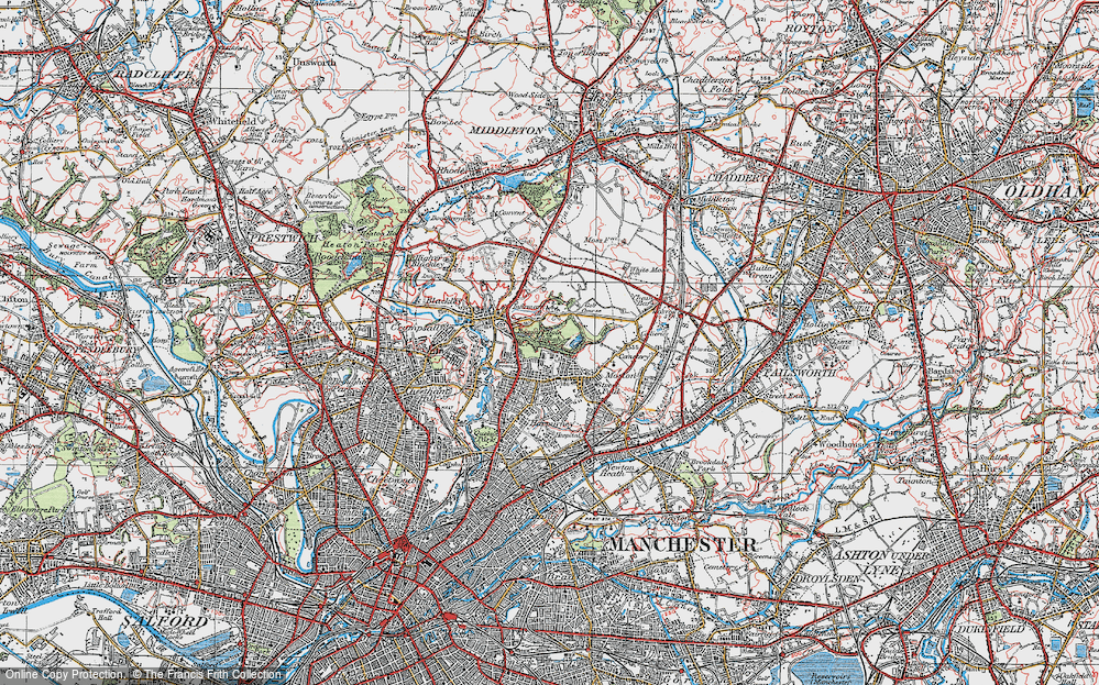 Old Map of Blackley, 1924 in 1924