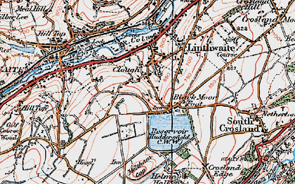 Old map of Blackmoorfoot in 1924