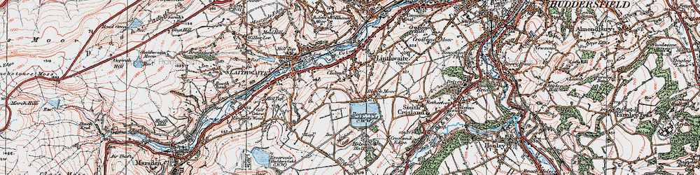 Old map of Blackmoorfoot in 1924