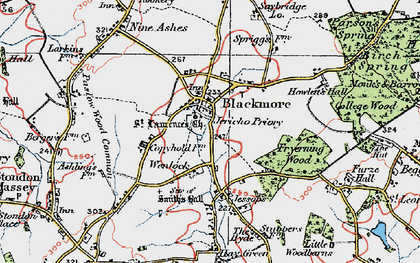 Old map of Blackmore in 1920