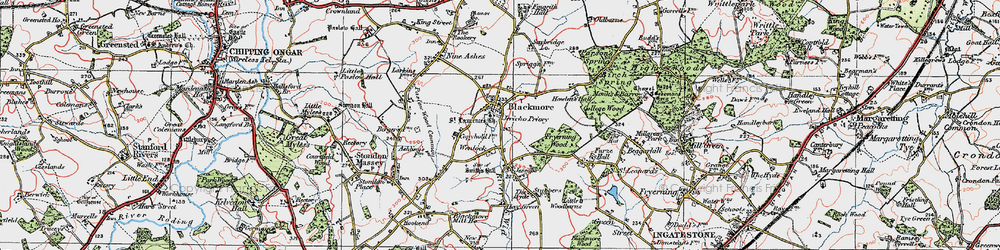 Old map of Blackmore in 1920