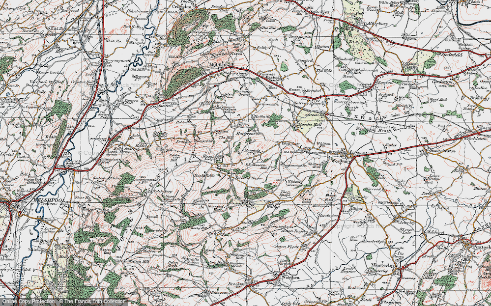 Old Map of Historic Map covering Winnington in 1921
