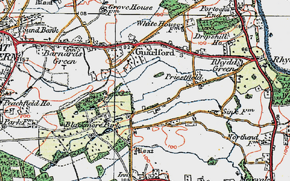 Old map of Blackmore End in 1920