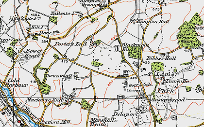 Old map of Blackmore End in 1920