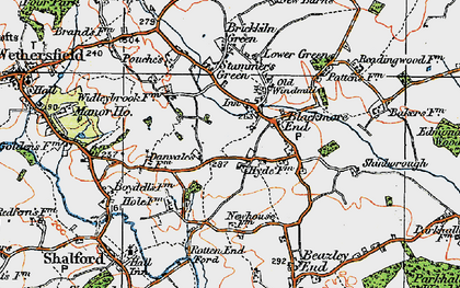 Old map of Blackmore End in 1921