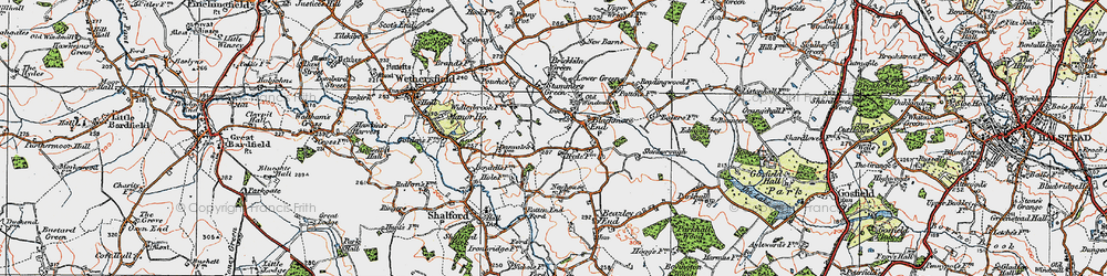 Old map of Blackmore End in 1921