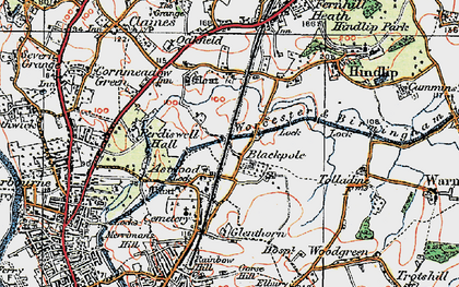 Old map of Blackpole in 1920