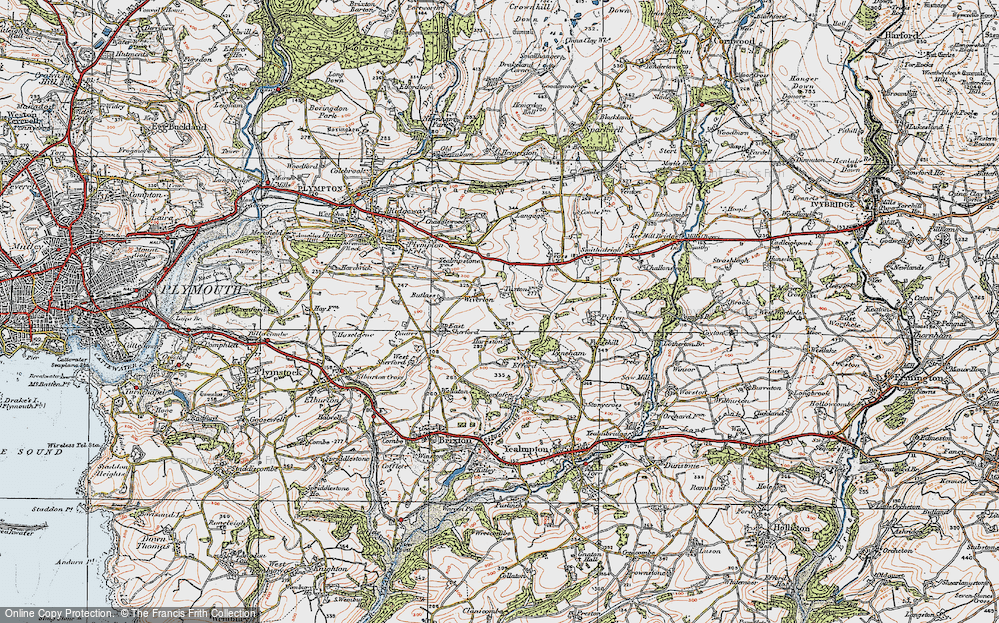 Old Map of Historic Map covering Butlas in 1919