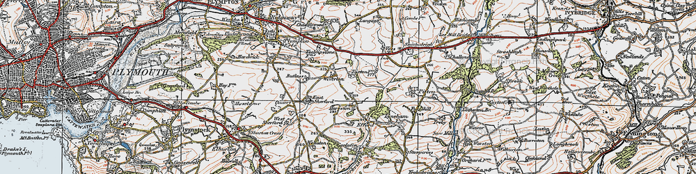 Old map of Wiverton in 1919