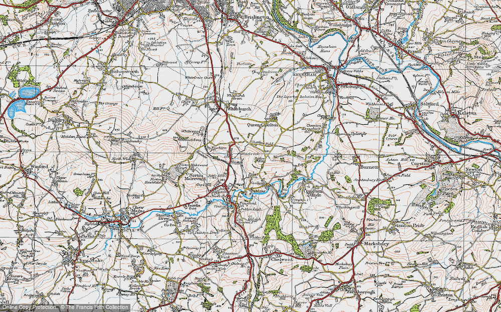 Old Map of Historic Map covering Wooscombe Bottom in 1919
