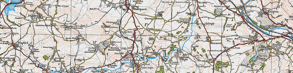 Old map of Wooscombe Bottom in 1919