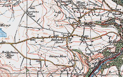 Old map of Blackshaw Head in 1925