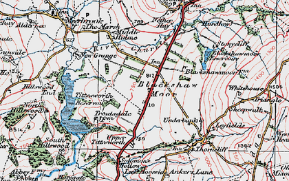 Old map of Blackshaw Moor in 1923