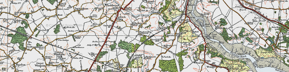 Old map of Blacksmith's Corner in 1921