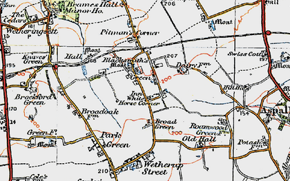Old map of Blacksmith's Green in 1921