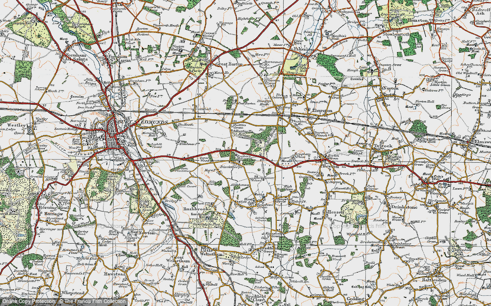 Old Map of Blackthorpe, 1921 in 1921
