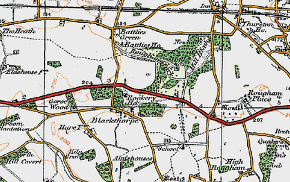 Old map of Blackthorpe in 1921