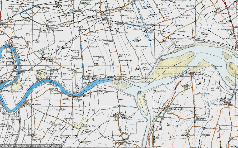 Old Map of Historic Map covering Blacktoft Ho in 1924
