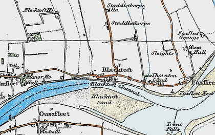 Old map of Blacktoft Channel in 1924