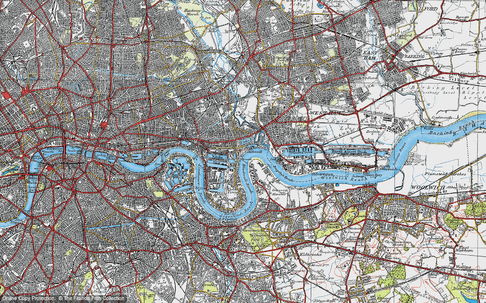 Old Map of Blackwall, 1920 in 1920