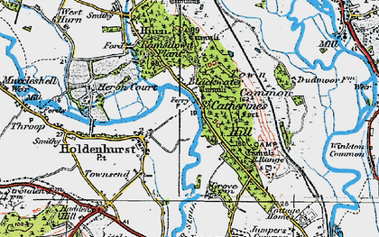 Old map of Blackwater in 1919
