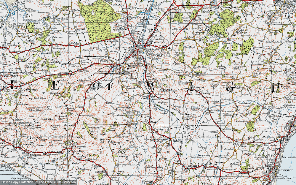 Old Map of Blackwater, 1919 in 1919