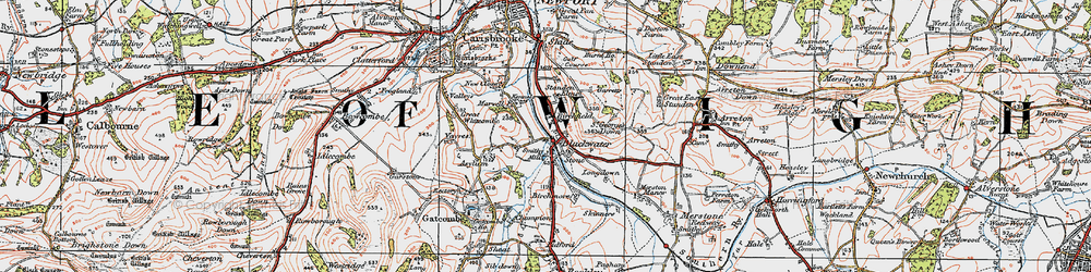 Old map of Blackwater in 1919