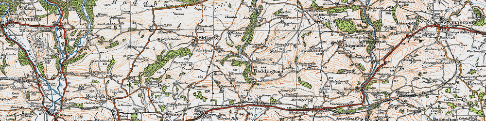 Old map of Batherm Bridge in 1919