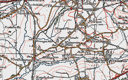Old map of Blackwell in 1923