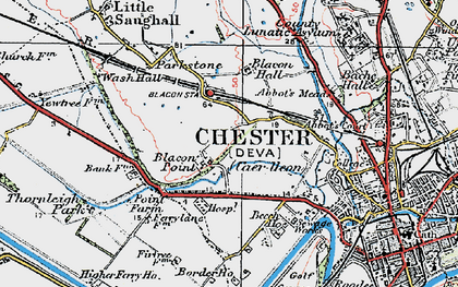 Old map of Blacon in 1924