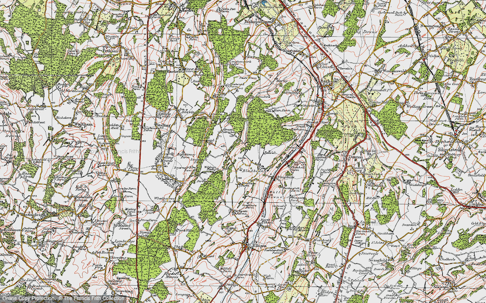 Old Map of Bladbean, 1920 in 1920