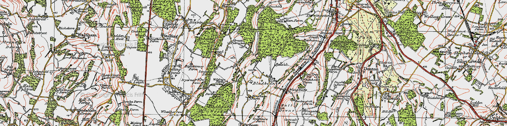 Old map of Bladbean in 1920