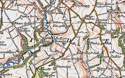 Old map of Blaen-Cil-Llech in 1923
